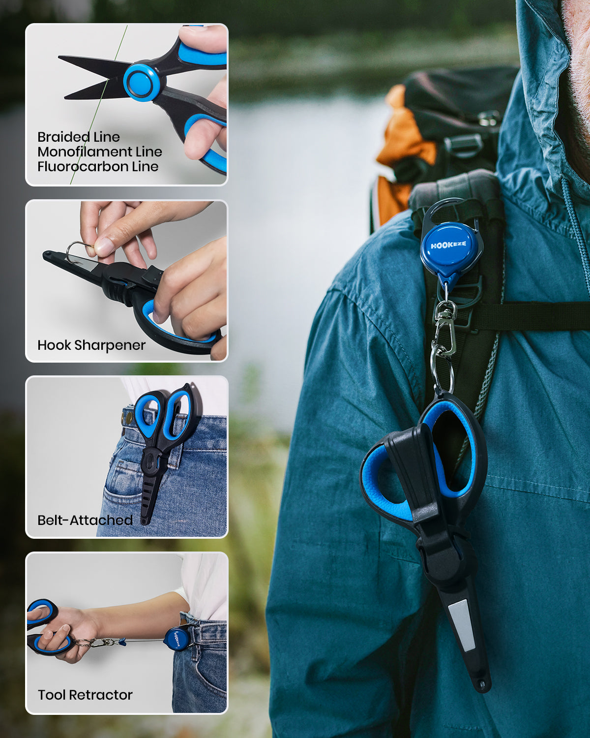HookEze 7pc Fishing Tool Kit & Nail Knot Tool