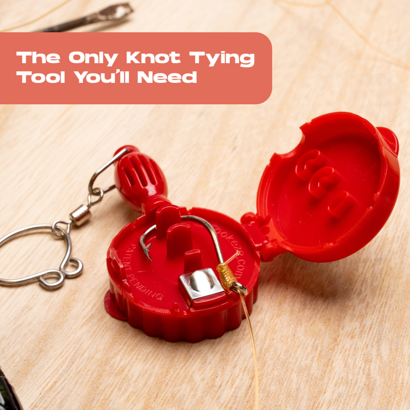 Hook-Eze Fishing Knot Tying Tool (Large) | Pack of 2 | Lime Green