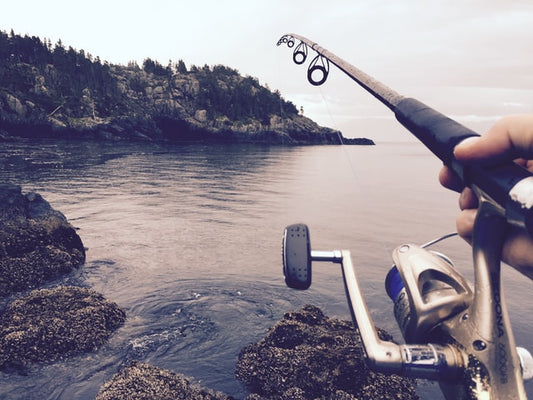 fishing on a cliff