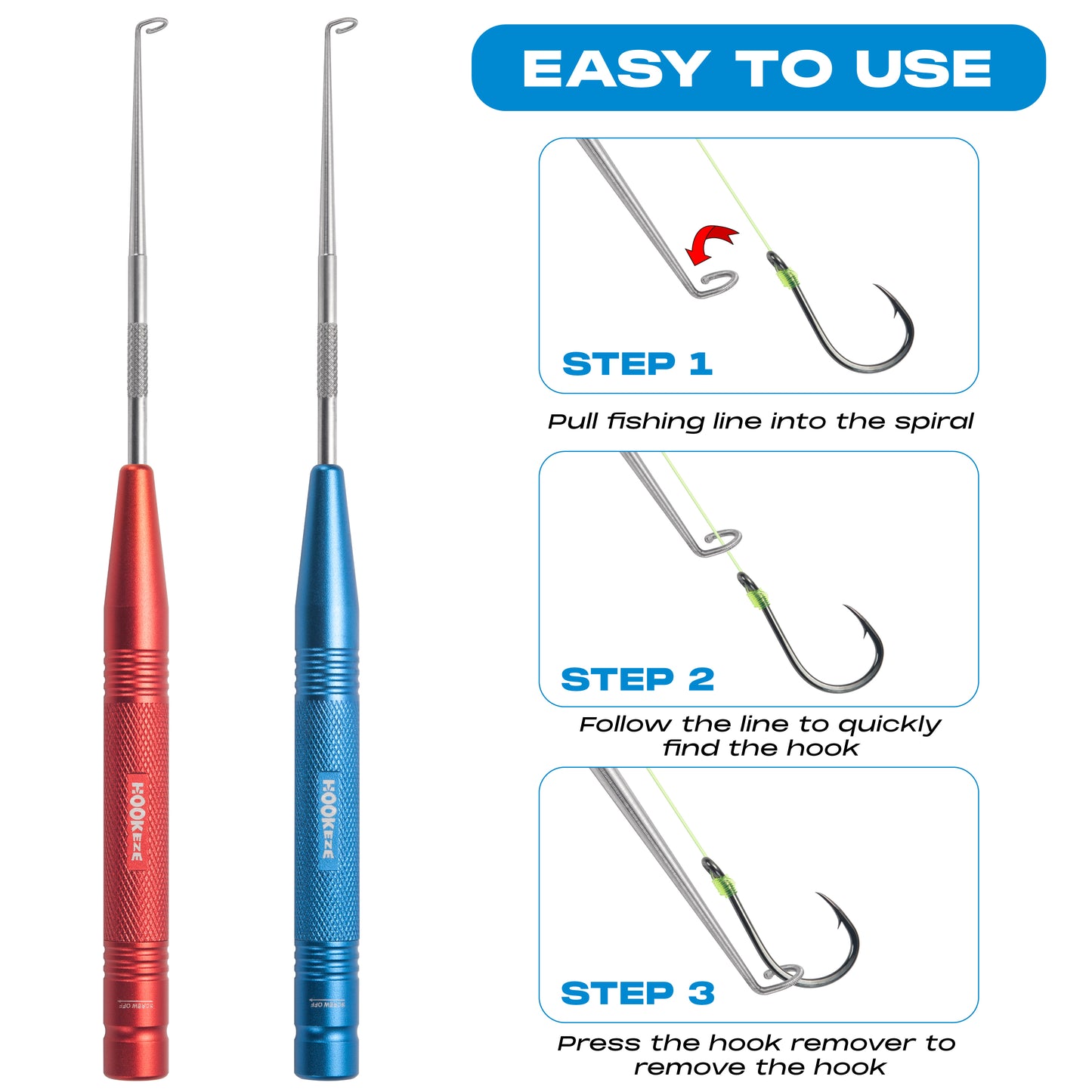 Hook-Eze Compact Fishing Hook Remover | Pack of 2