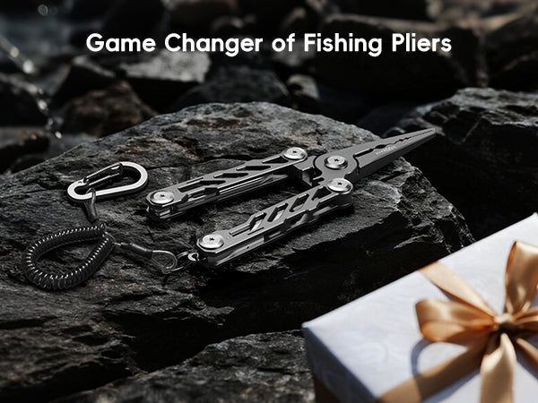 HookEze Folding Fishing Pliers | With Belt Pouch & Lanyard