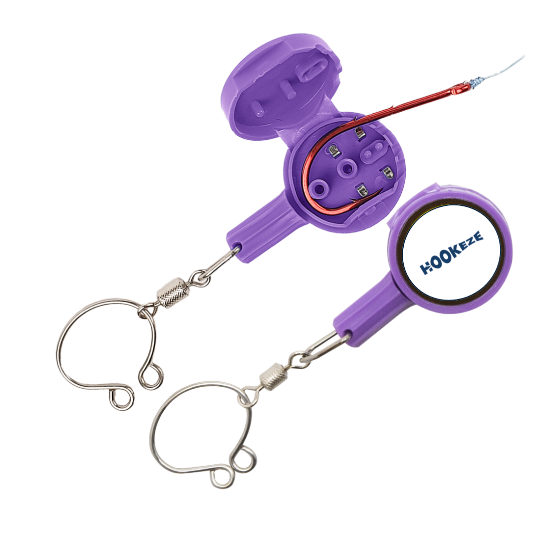 Hook-Eze Fishing Knot Tying Tool | Standard | Pack of 2 | Purple