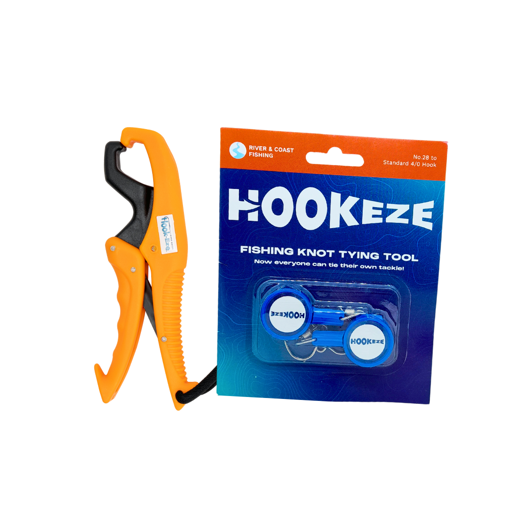 Hook-Eze Fishing Knot Tying Tool (Standard) & Floating Lip Gripper