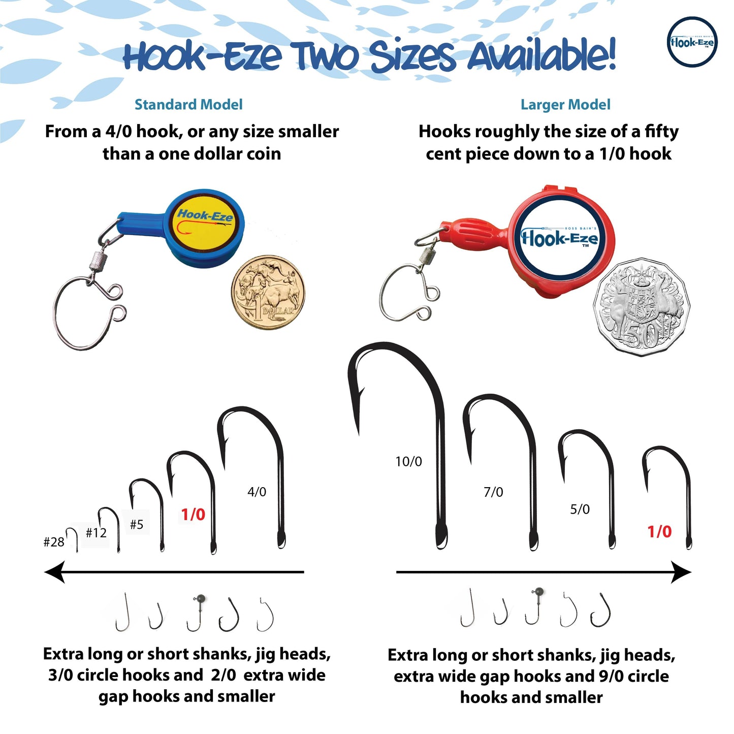 Hook-Eze Fishing Knot Tying Tools (Large & Nail Knot) | Pack of 4