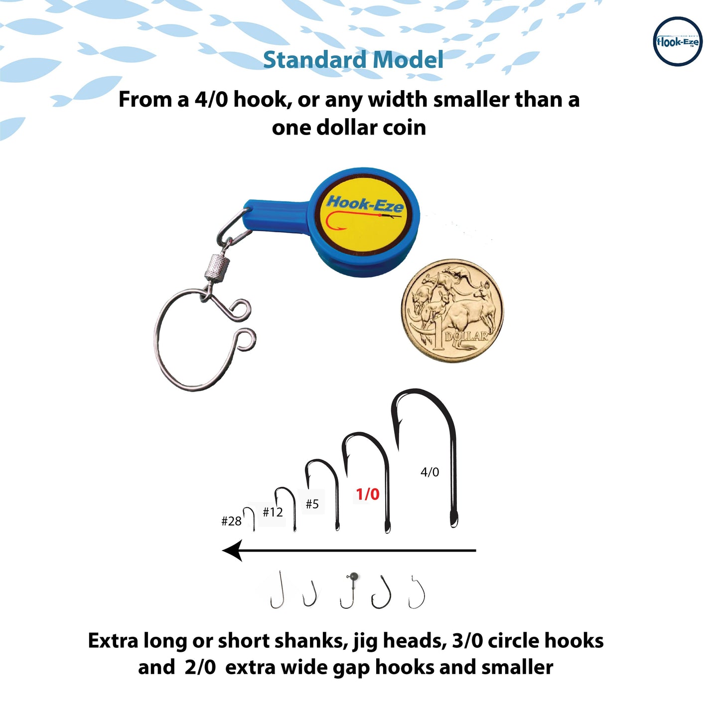 Hook-Eze Fishing Knot Tying Tool (Standard) & Hook Remover